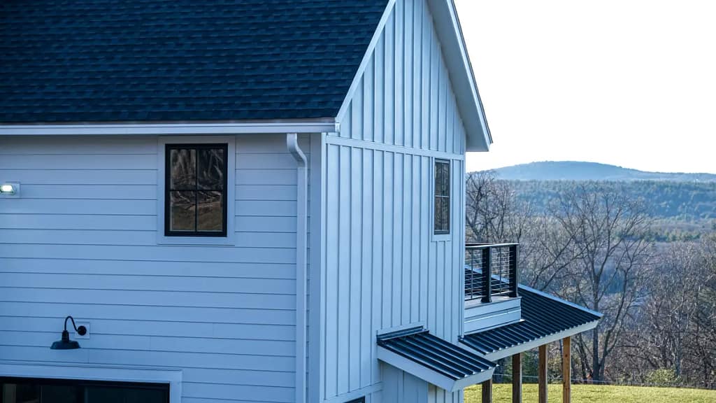 white vertical siding