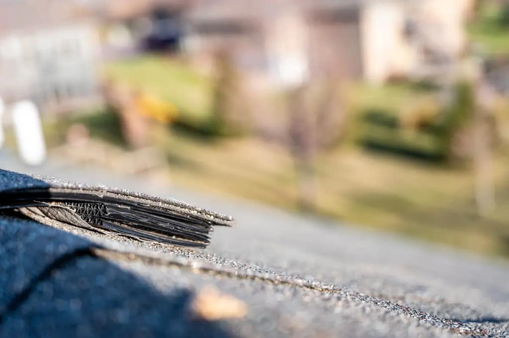 close up ridge cap shingles
