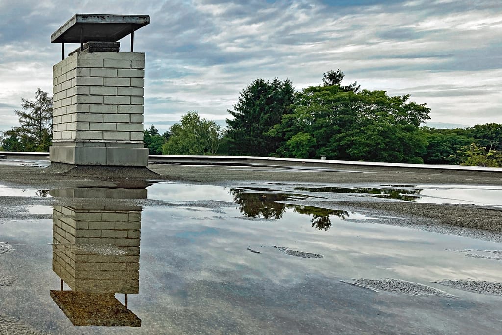 puddle on flat roof