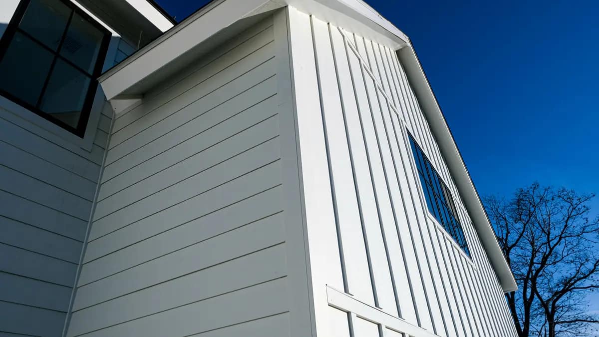 low view of fiber cement siding