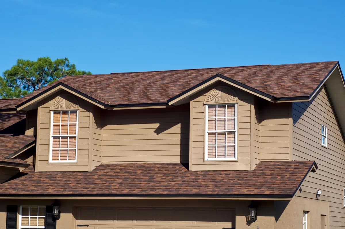 brown roof and brown siding
